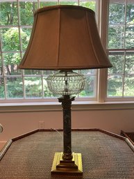 Vintage Brass And Glass Table Lamp