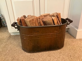 Oval Copper Tone Firewood Bucket