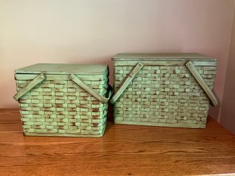 Vintage Woven Wicker Picnic Baskets