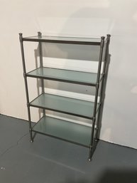 Metal And Frosted Glass Etagere