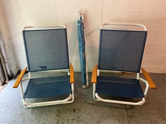 Beach Chairs And Umbrella