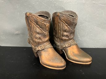 Decorative Metal Cast Cowboy Boots