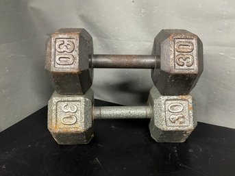 30lbs Cast Iron Dumbbells