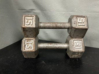 15lbs Cast Iron Dumbbells