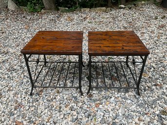 Wood And Metal Side Tables