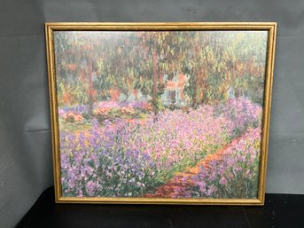 Framed Claude Monet Garden At Giverny Print