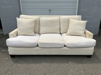 Lillian August Modern Off-white Linen Sofa