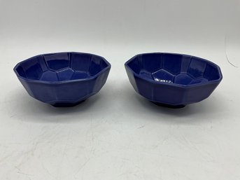 Blue Glaze Honeycomb Bowls