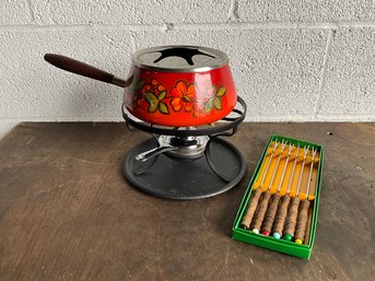 Mid Century Style Fondue Set