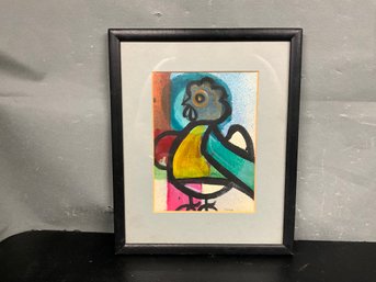 Signed Bird Painting On Paper