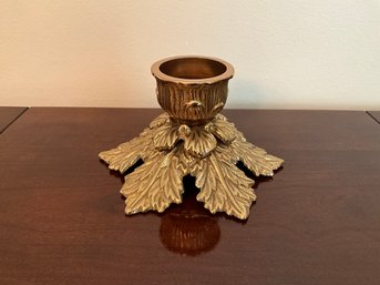 Brass Leaf Motif Candlestick