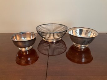 Grouping Of Silver-plated Bowls