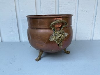 Antique Copper Footed Pot