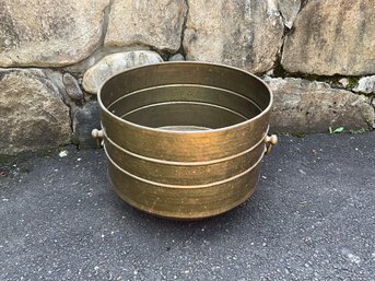 Large Brass Hammered Pot