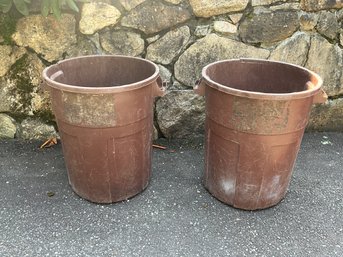 Brown Garbage Cans