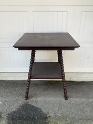 Vintage Wood Turned Leg Side Table