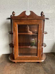 Vintage Glass Front Wooden Curio Cabinet