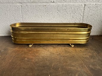 Oblong Brass Footed Planter