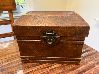 Primitive Wood And Metal Box