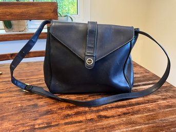 Vintage Salvatore Ferragamo Black Leather Satchel Purse