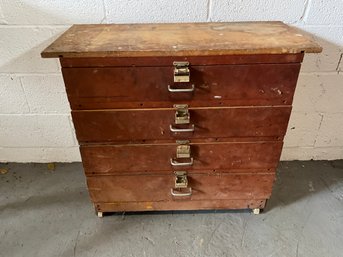 4 Drawer Wooden Garage Cabinet With Work Top