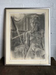 Charcoal Nude Drawing On Paper, Karen Chachkes