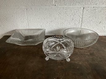 Grouping Of Decorative Cut Glass Bowls