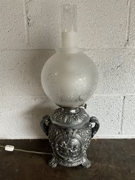 Pewter Cherub Table Lamp