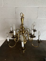 Vintage Brass 10-arm Chandelier