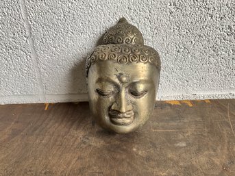 Metal Indonesian Buddha Head Figure