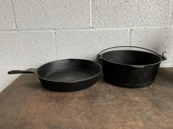 Cast Iron Skillet And Pot