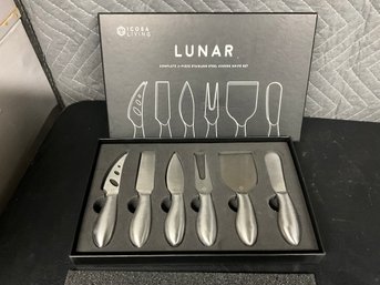 Lunar Six-piece Stainless Steel Cheese And Knife Set