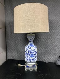 Blue And White Oriental Table Lamp