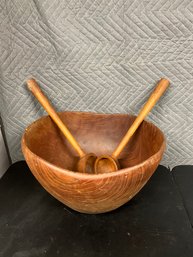 Large Wood Salad Bowl Incl. Salad Servers