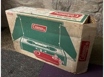 Vintage Coleman Two-Burner Portable Green Grill