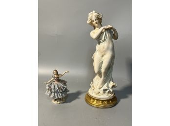 (2) Antique Porcelain Figures