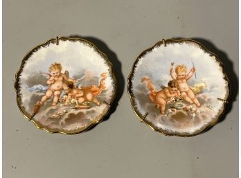 (2) Small Limoges Porcelain Painted Dishes