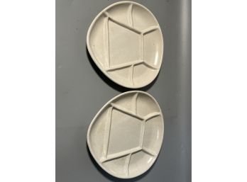 (2) American Ceramic Divided Plates