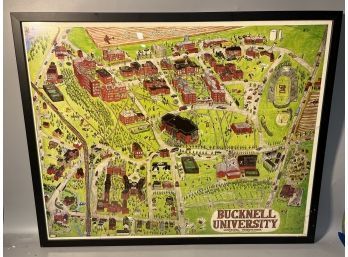 1984 Offset Print Of Illustration Of Bucknell University Campus