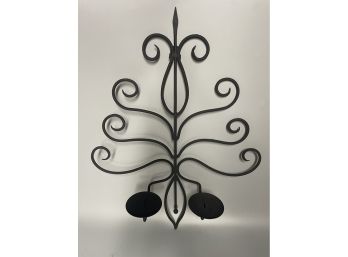 Metal Scroll Candle Wall Sconce