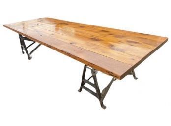 Custom White Oak Industrial-style Dining Or Conference Table