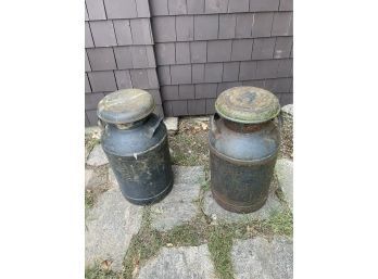 (2) Vintage Metal Milk Cans