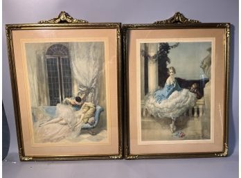 (2) Antique Lithographs After Watercolors