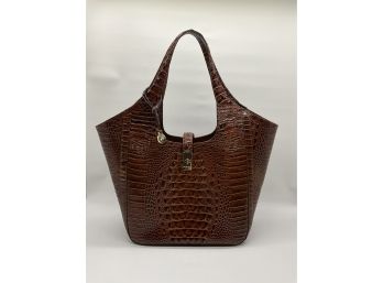 Brahmin 'Carla' Croc Embossed Leather Tote Bag