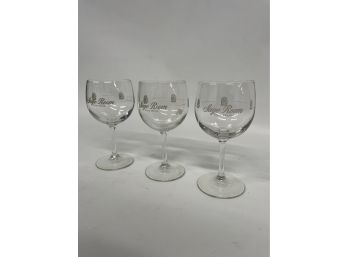 (3) Sage Room Steak House Wine Glasses