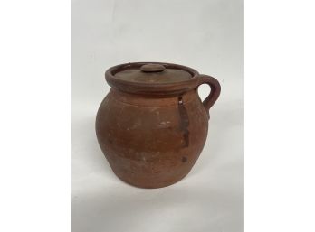 Lidded Pottery With Handle