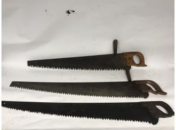 (3) Vintage Log Saws