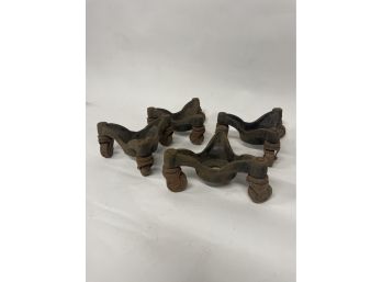 (4) Antique Three Wheel Moving Castors