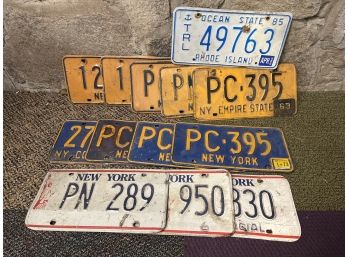 Grouping Of Vintage NY & RI License Plates, C. 1960's-80's (1 Of 2)