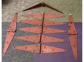 Grouping Of (8) Vintage Painted Barn Door Hinges